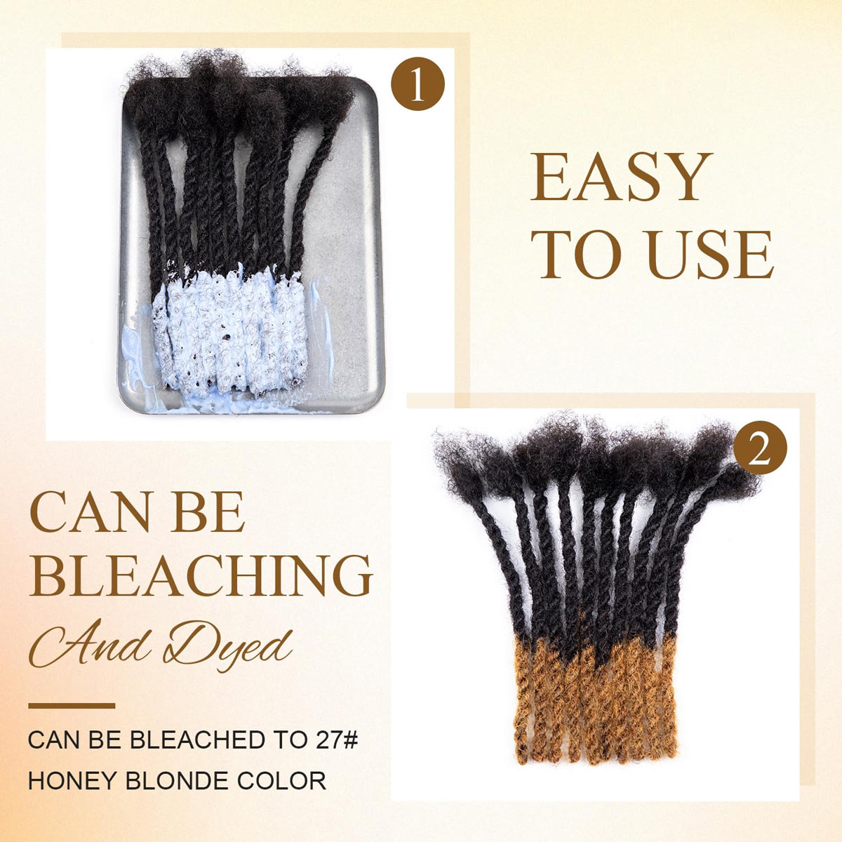 Starting Locs with Two Strand Twists Human Hair Dreadlocks Styled Retwisting Starter Loc Extensions Human Hair For Men and Women