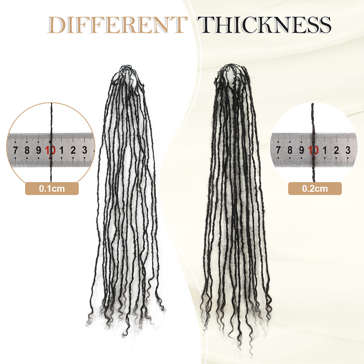 Interlocking Sisterlocks Feather Hair Extensions Curly Tips 100％ Real Micro Loc Extensions Human Hair, Natural Black