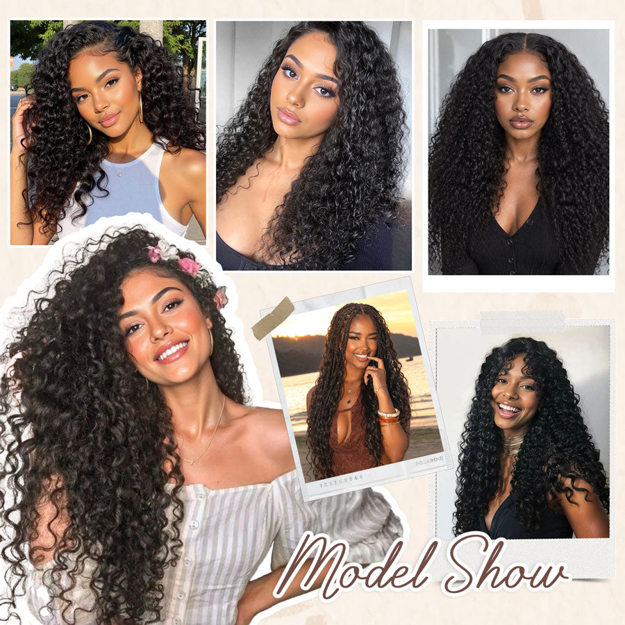 Jerry Curly Crochet Hair Natural Black Feather Human Hair Extensions