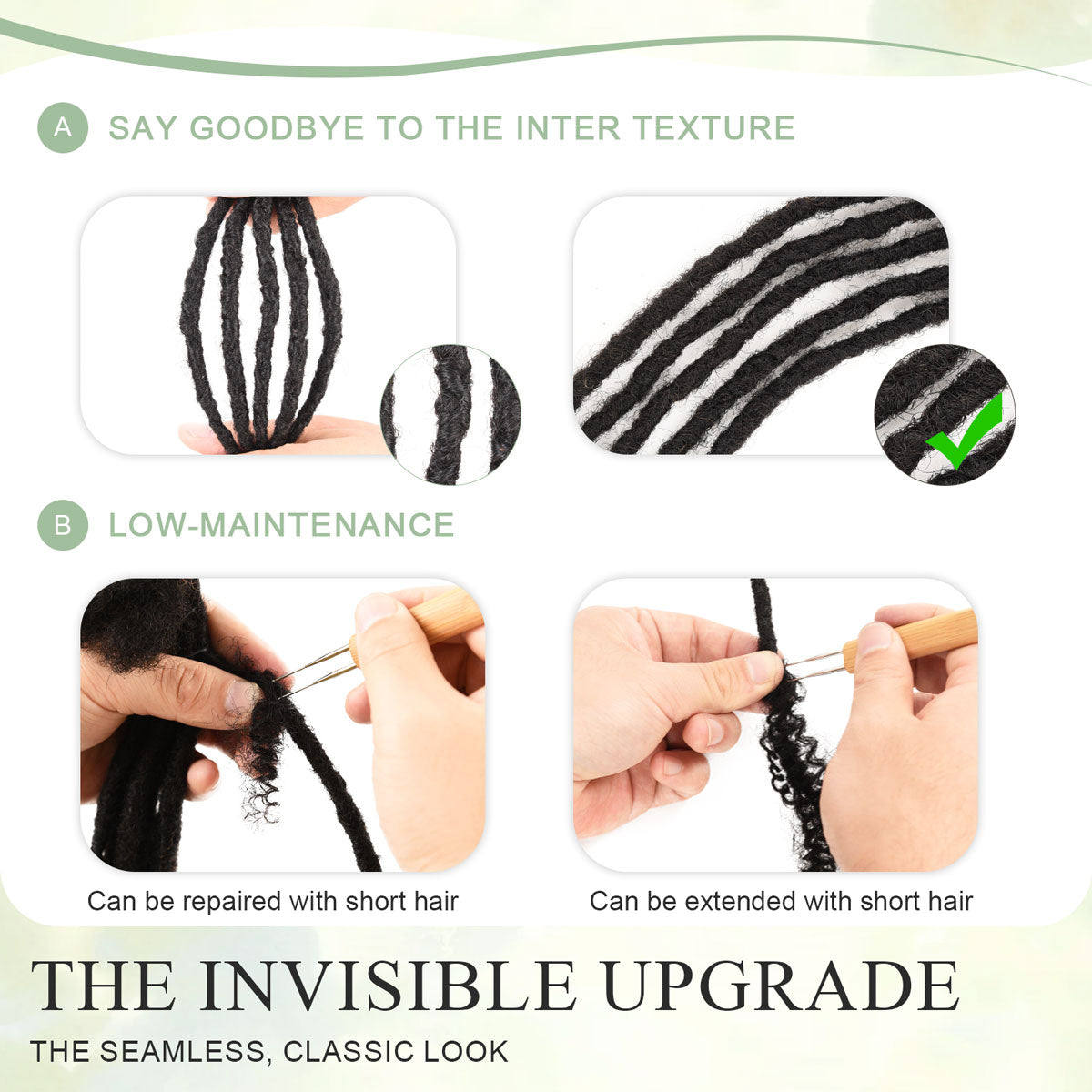 0.6cm Soft Locs 100％ Human Hair Loc Extensions for Black Men and Women, Lightweight, Natural Black