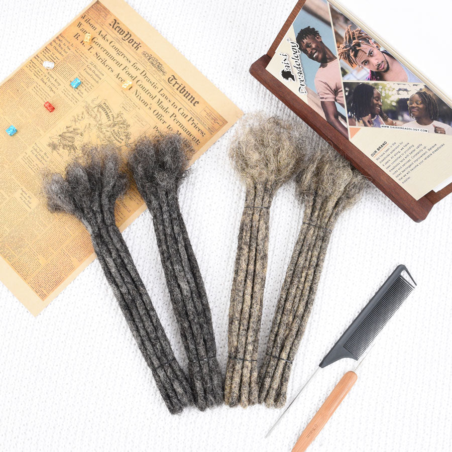 8 Inch #Mixed-Color Dreadlocks Extensions Human Hair Handmade Locs For Men and Women