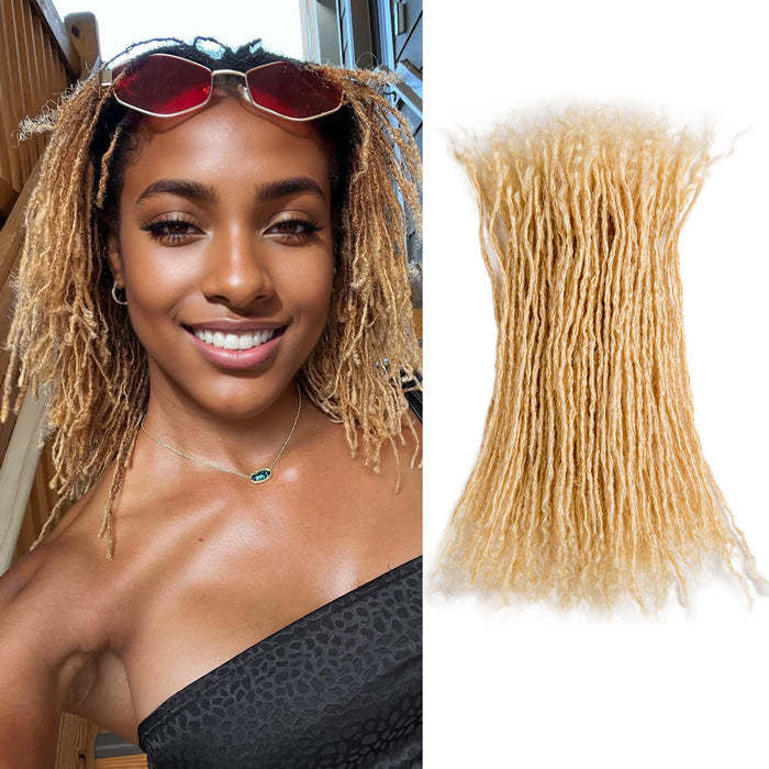 #613 Interlocking Sisterlocks Curly Tips 100％ Real Micro Locs Extesnions Human Hair, Full Handmade Sister Locs