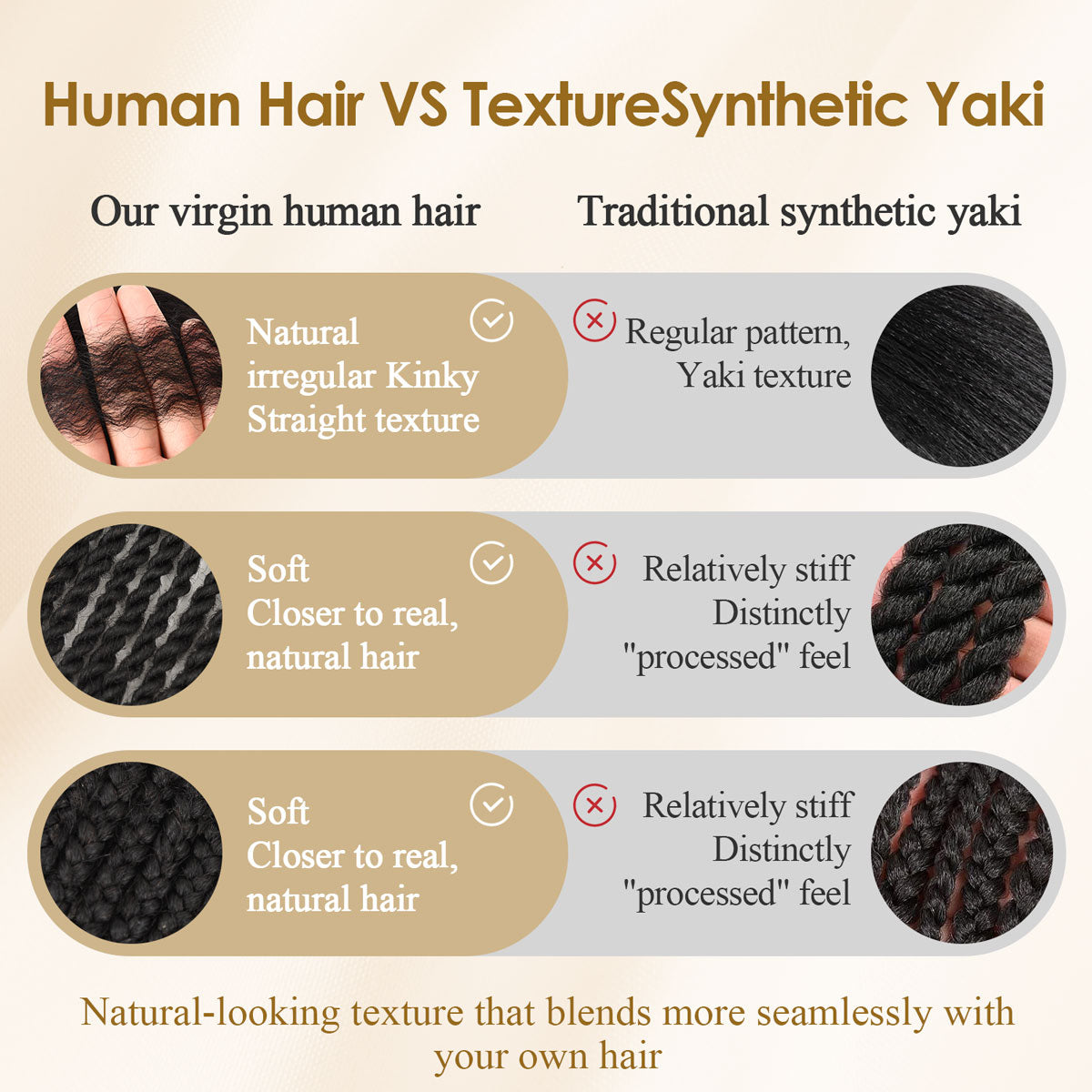 #4 Pre Stretched Braiding Hair for Twist Braids Kinky Straight Texture 100% Human Hair Extensions