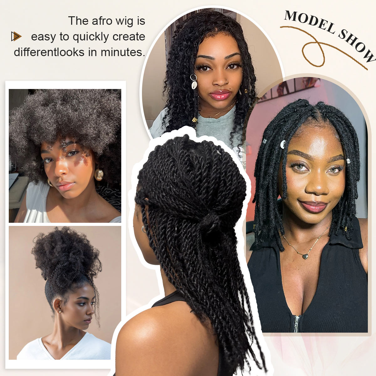 Afro Human Hair Wig Full Lace Base