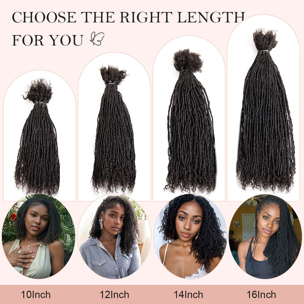 #Bug Sister Locs Interlocked 100％ Real Human Hair Loc Extensions, Full Handmade Micro Locs with curly ends