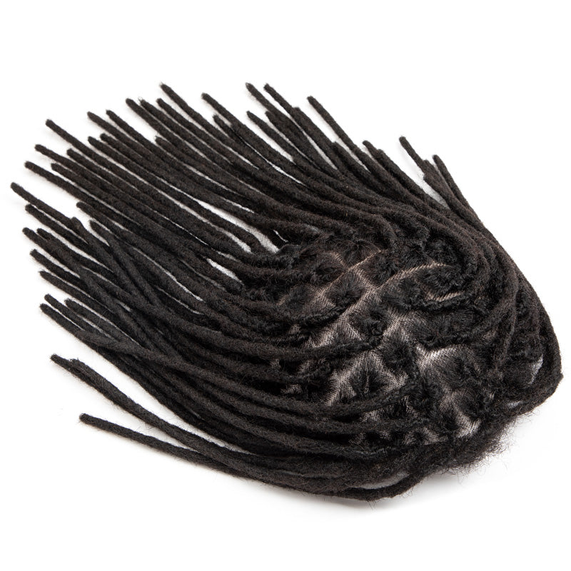 Afro Dreadlocks Toupee Afro locs Base Unit For Black Men 100% Human Hair Weave Hair Unit 8x10inch with Transparent Lace