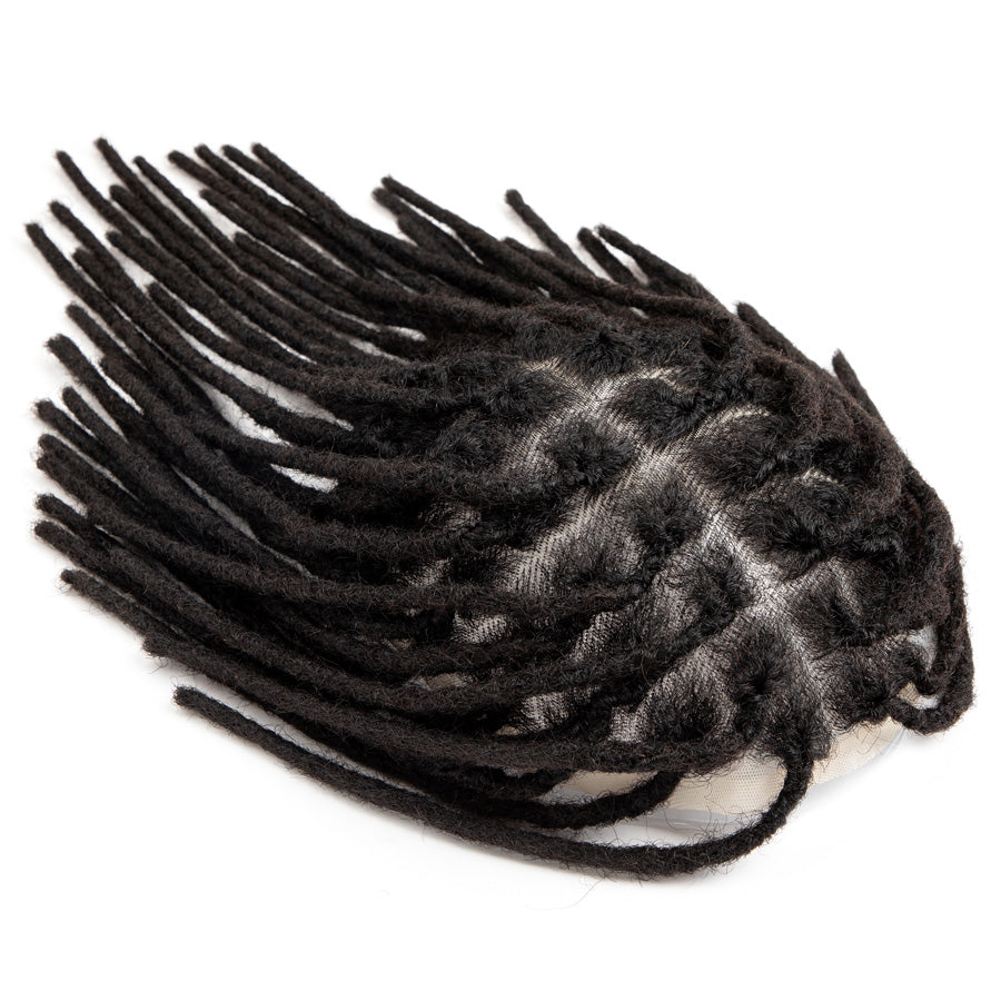 Afro Dreadlocks Toupee Afro locs Base Unit For Black Men 100% Human Hair Weave Hair Unit 8x10inch with Transparent Lace