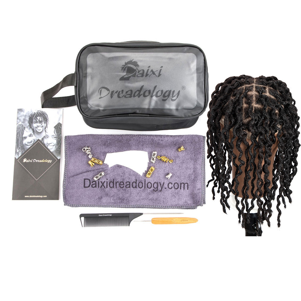 Deux brins Twist Dreadlocks Toupee Afro Retwisting Locs Unité de base pour hommes noirs 100 % cheveux humains Weave Hair Unit 8 x 10 pouces avec dentelle transparente