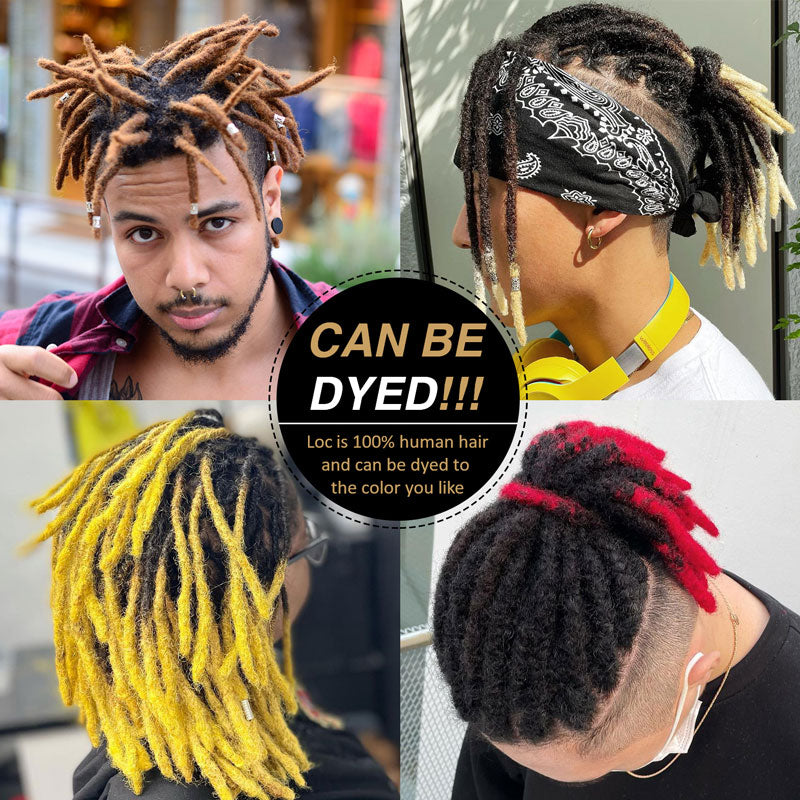 Dreadlocks colorés Extensions de cheveux humains 8 pouces Afro Short Locs Hair Dreads Styles 0.4cm-0.8cm