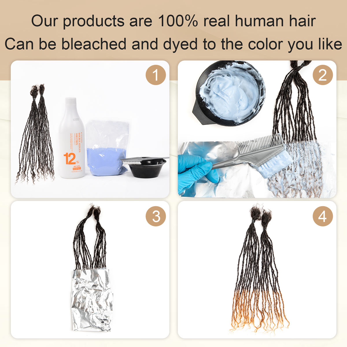 Interlocking Sisterlocks Feather Hair Extensions Curly Tips 100％ Real Micro Loc Extensions Human Hair, Natural Black