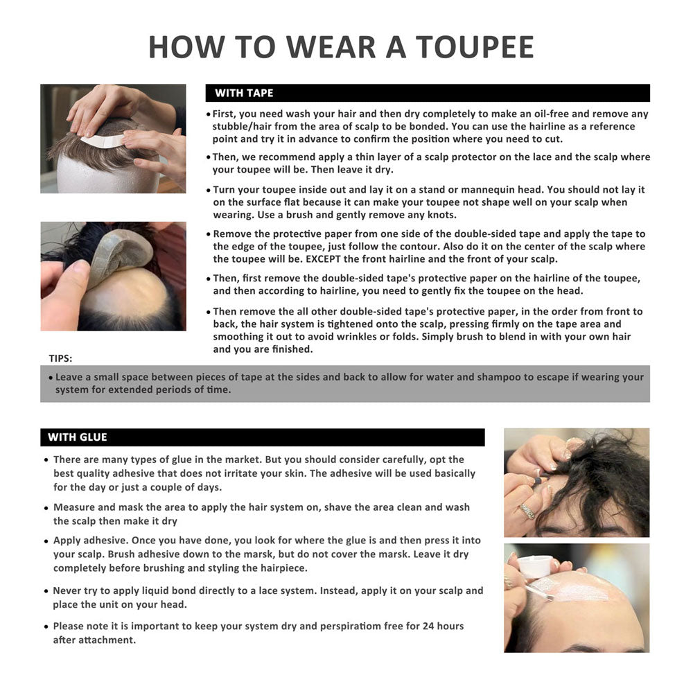 Cornrow Braids Toupee 8x10 inches Human Hair Base unit with Transparent Lace