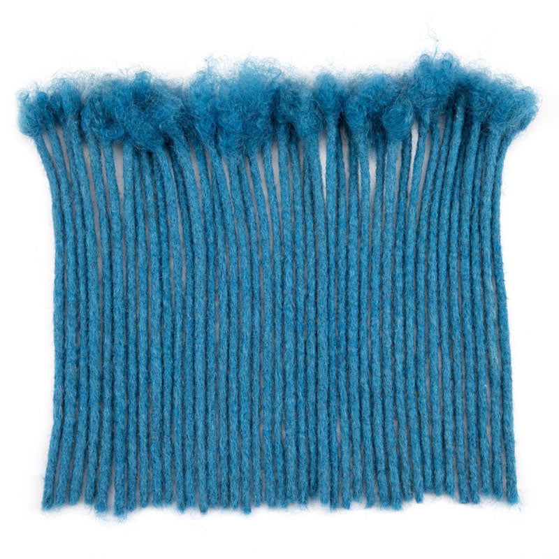 Blue Dreads Extensions  Human Hair Dreadlocks 8 Inch Locs Hair 0.6cm