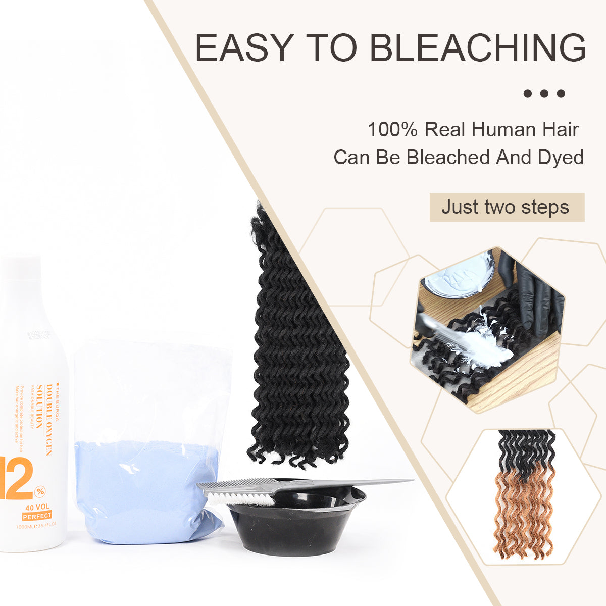 Dreadlocks Extensions Cheveux Humains Permanent Dreads Locs Extensions de Cheveux pour Retwist et Braid 0.4cm Thin (6-18 Inch)