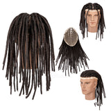 Afro Dreadlocks Toupee Afro locs Base Unit For Black Men 100% Human Hair Weave Hair Unit 8x10inch with Transparent Lace