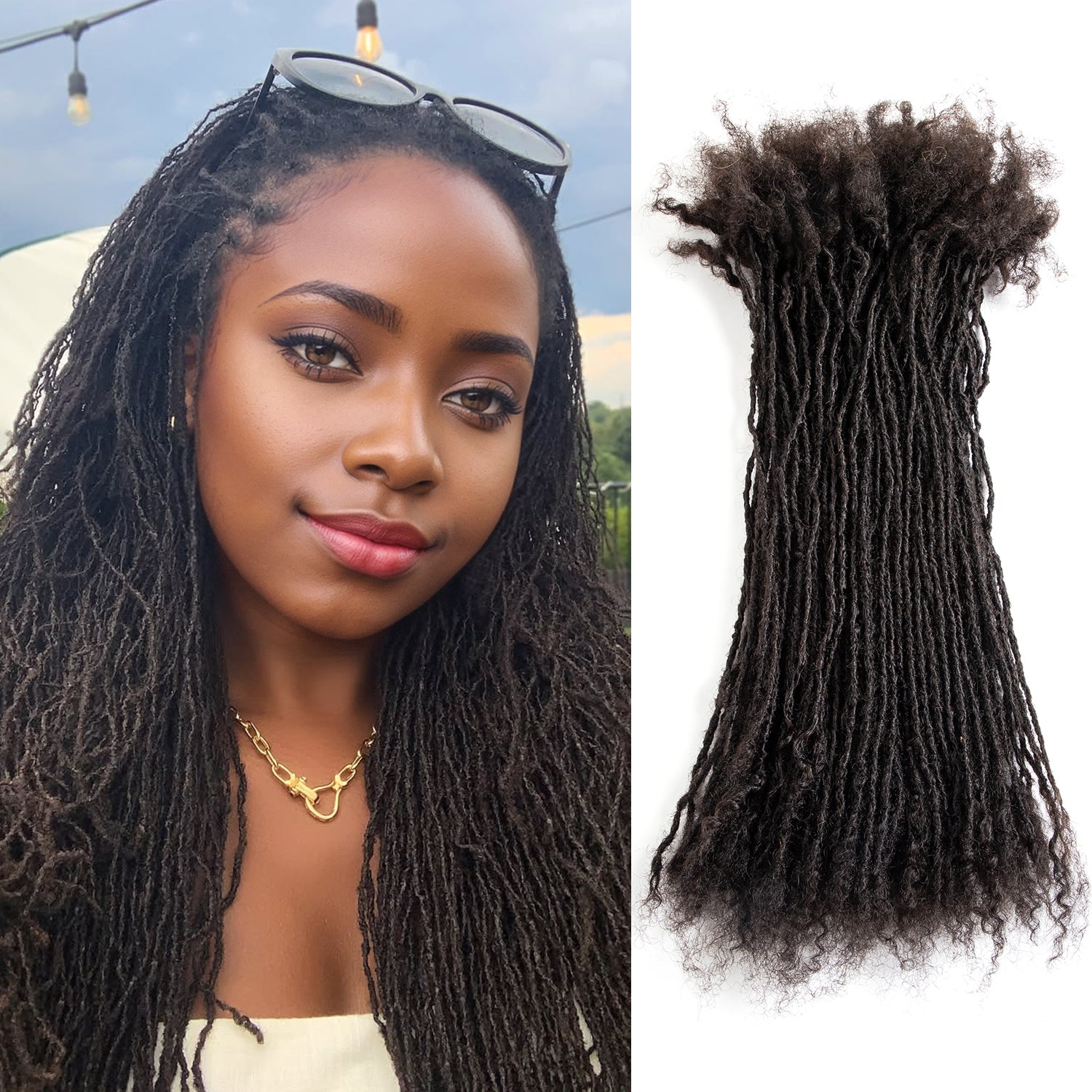 #613 Sister Locs Interlocked 100๏ผ
Real Human Hair Loc Extensions, Full