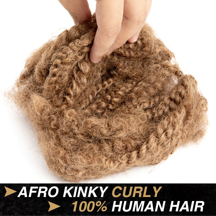 30# 4C Afro cheveux humains en vrac pour dreadlocks, extensions de réparation 6 pouces