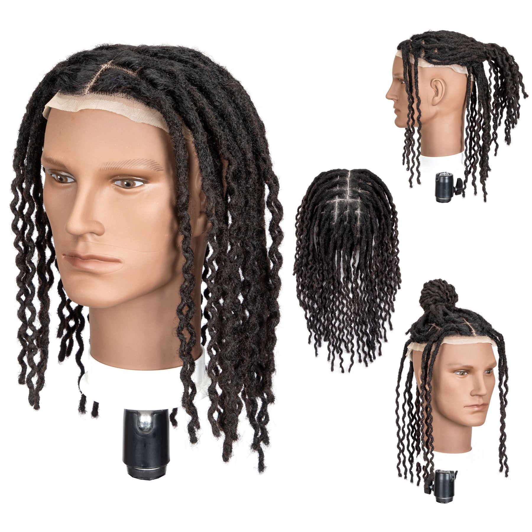 Curly Dreadlocks Toupee Wave locs Base Unit 100% Human Hair Weave Hair Unit 8x10inch