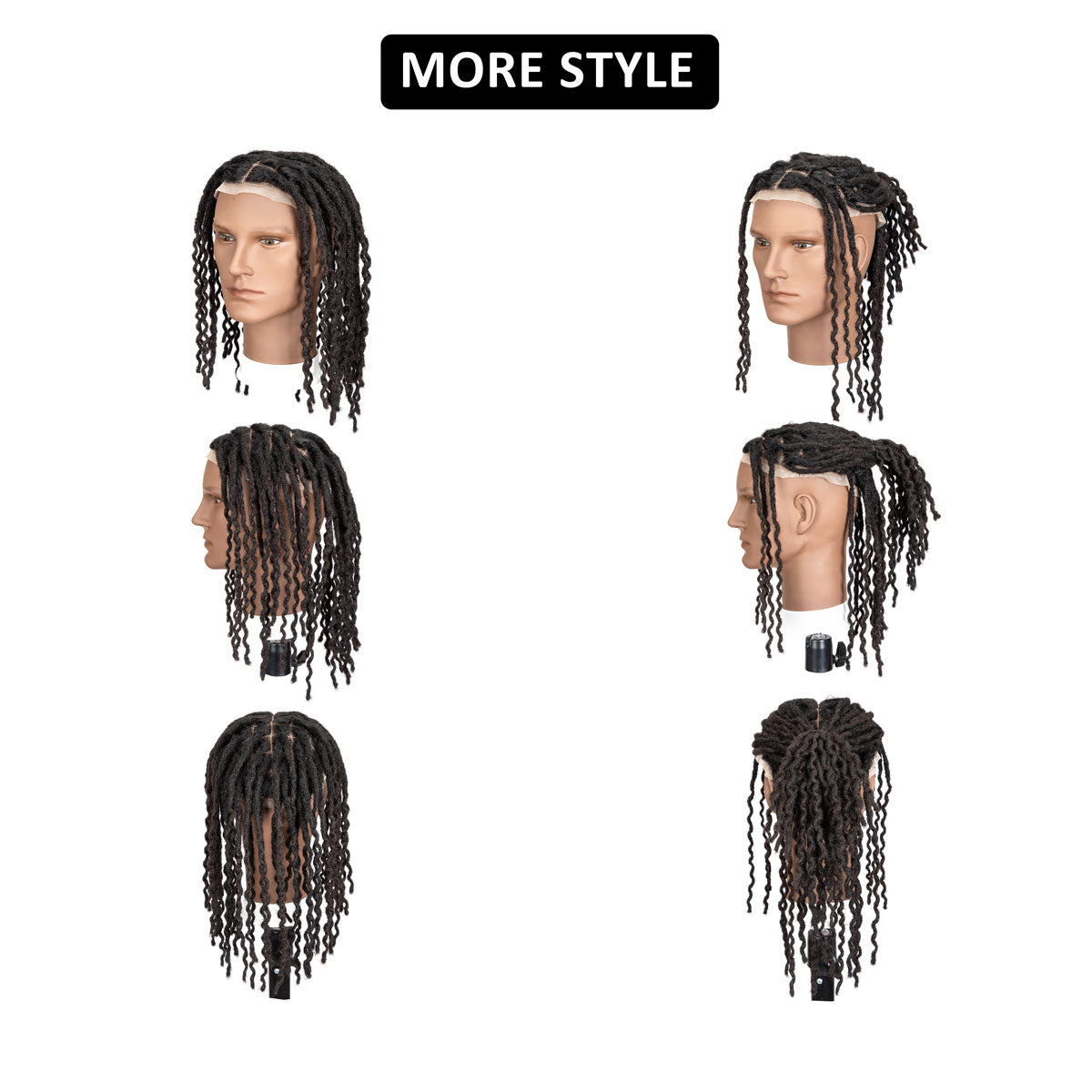 Deux brins Twist Dreadlocks Toupee Afro Retwisting Locs Unité de base pour hommes noirs 100 % cheveux humains Weave Hair Unit 8 x 10 pouces avec dentelle transparente