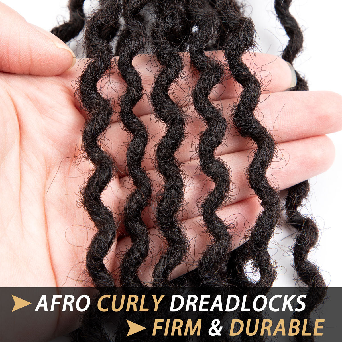 Curly Wavy Dreadlocks Extensions Afro Human Hair Permanent Locs 0.4cm Thickness Loc Braid Out