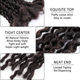 Curly Wavy Dreadlocks Extensions Afro Human Hair Permanent Locs 0.4cm Thickness 8 Inch Loc Braid Out