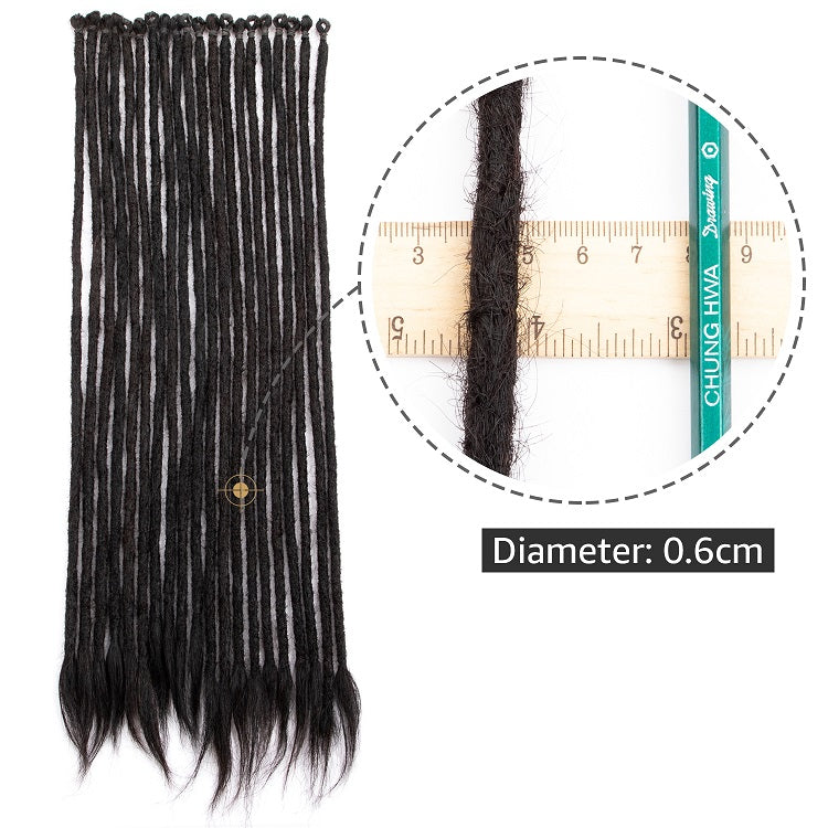 100% Human Hair Pre-Looped Straight Dreadlocks Extensions （16-24inch）