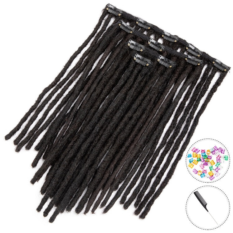 0.6cm Human Hair Natural Color Clip in Dreadlocks Extensions (8-18 inch)